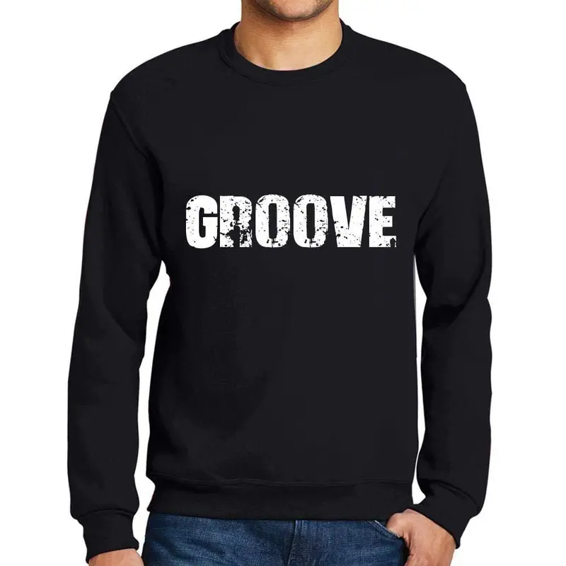 Ultrabasic Homme Imprimé Graphique Sweat-Shirt Popular Words Groove Noir Profond 1