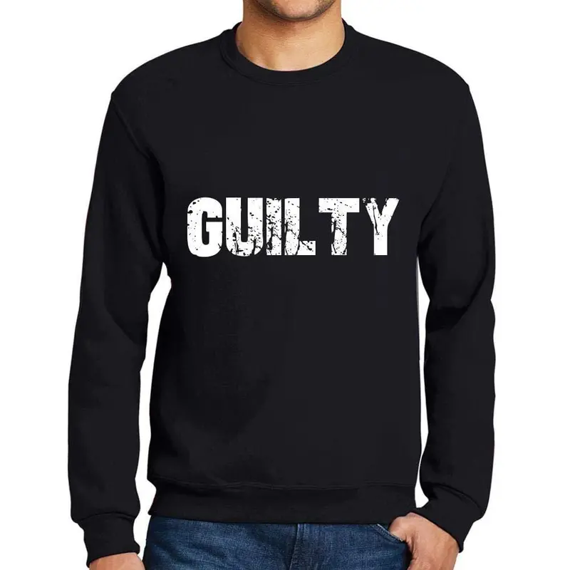 Ultrabasic Homme Imprimé Graphique Sweat-Shirt Popular Words Guilty Noir Profond 1
