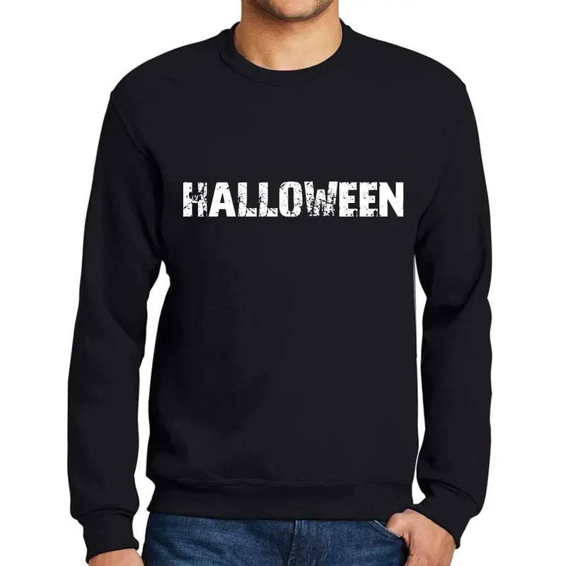 Ultrabasic Homme Imprimé Graphique Sweat-Shirt Popular Words Halloween Noir Profond 1