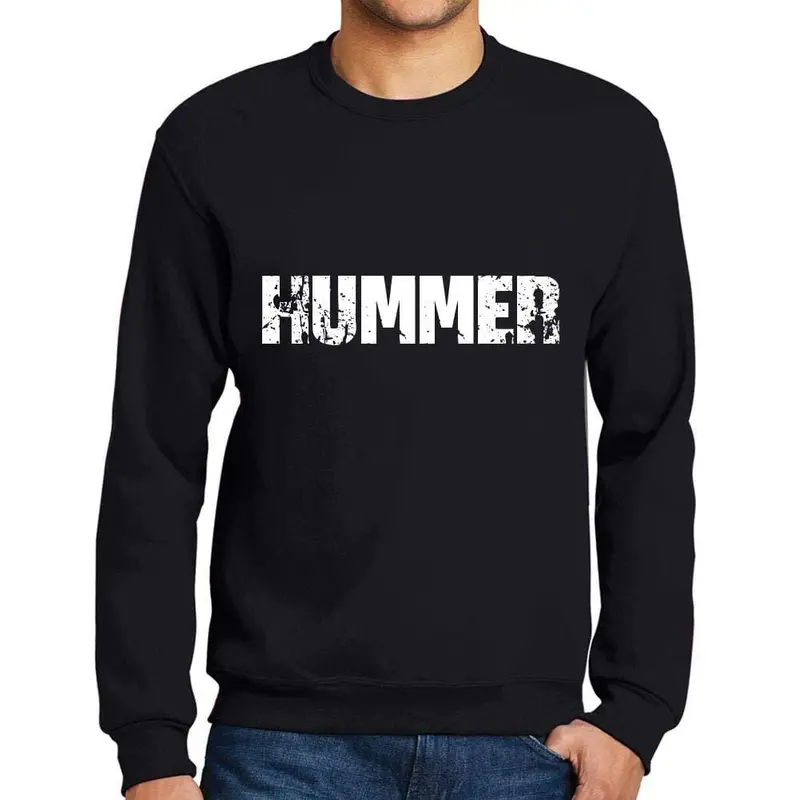 Ultrabasic Homme Imprimé Graphique Sweat-Shirt Popular Words Hummer Noir Profond 1