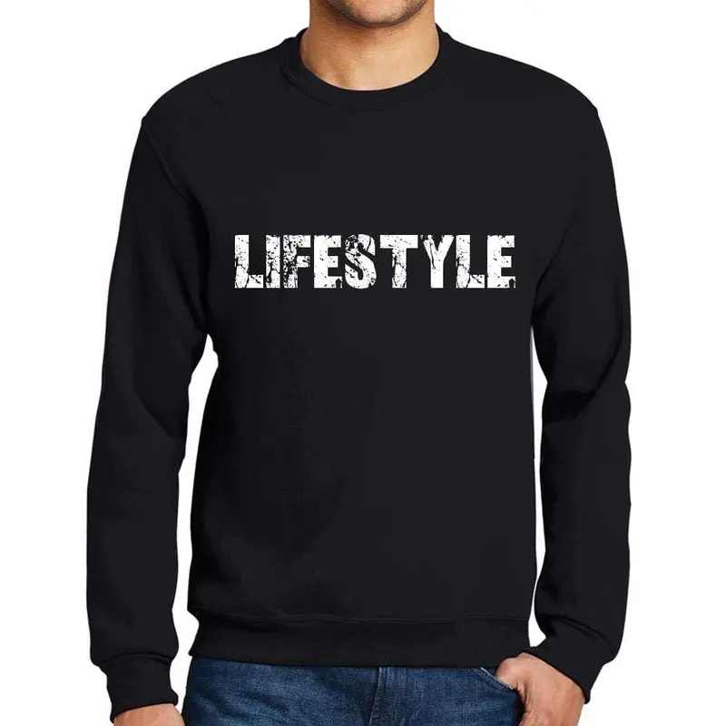 Ultrabasic Homme Imprimé Graphique Sweat-Shirt Popular Words Lifestyle Noir Profond 1