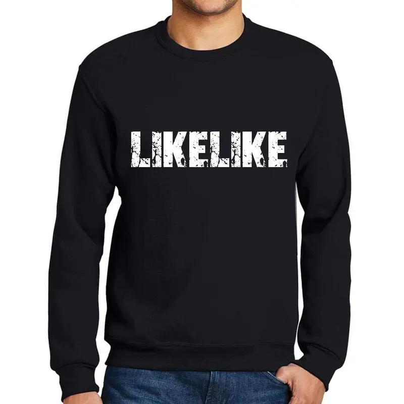 Ultrabasic Homme Imprimé Graphique Sweat-Shirt Popular Words Likelike Noir Profond 1