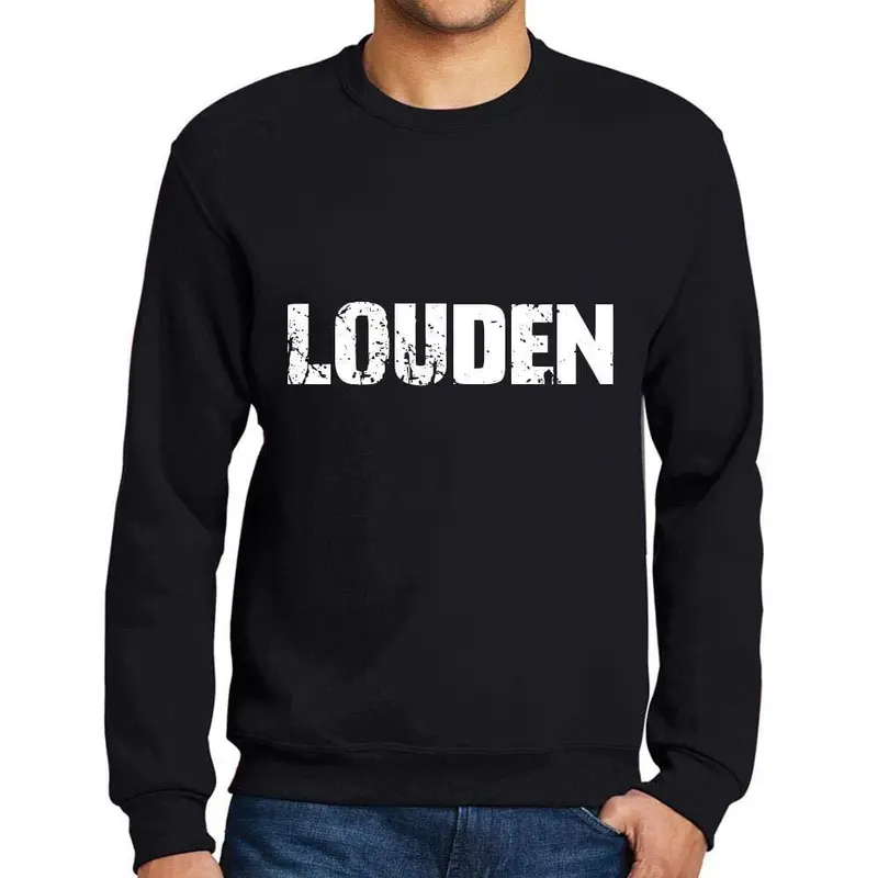 Ultrabasic Homme Imprimé Graphique Sweat-Shirt Popular Words Louden Noir Profond 1