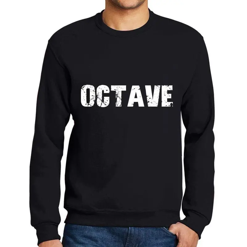 Ultrabasic Homme Imprimé Graphique Sweat-Shirt Popular Words Octave Noir Profond 1