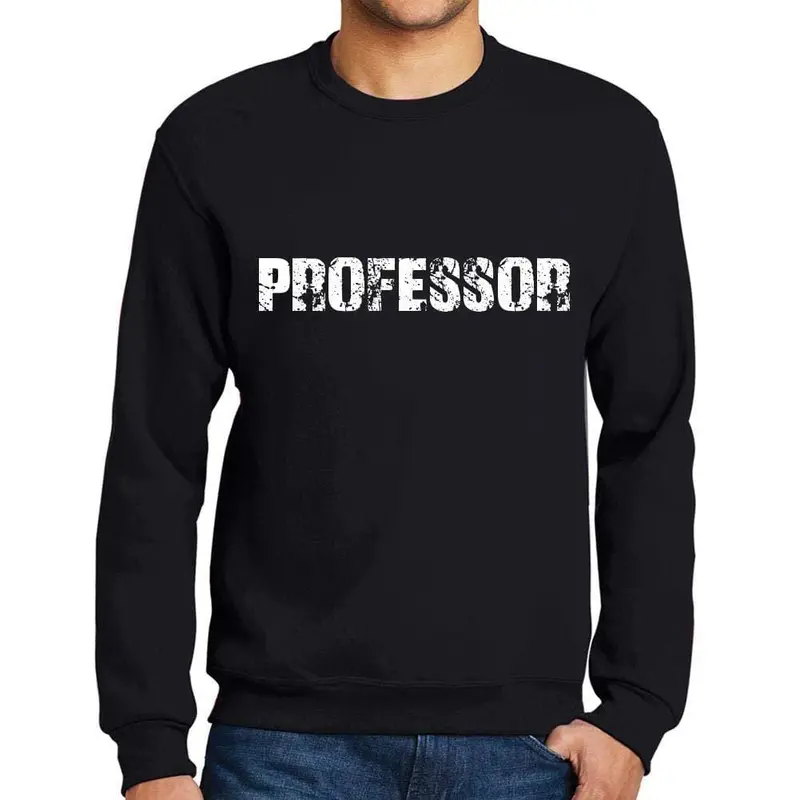 Ultrabasic Homme Imprimé Graphique Sweat-Shirt Popular Words Professor Noir Profond 1