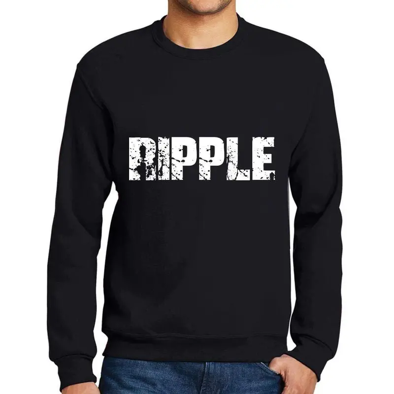 Ultrabasic Homme Imprimé Graphique Sweat-Shirt Popular Words Ripple Noir Profond 1