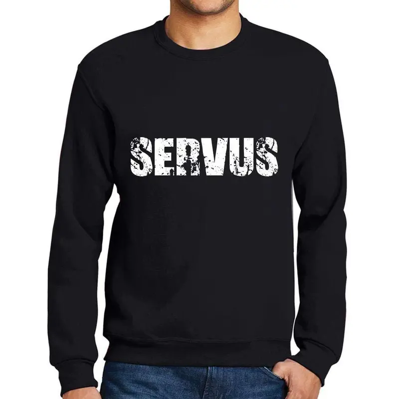 Ultrabasic Homme Imprimé Graphique Sweat-Shirt Popular Words Servus Noir Profond 1