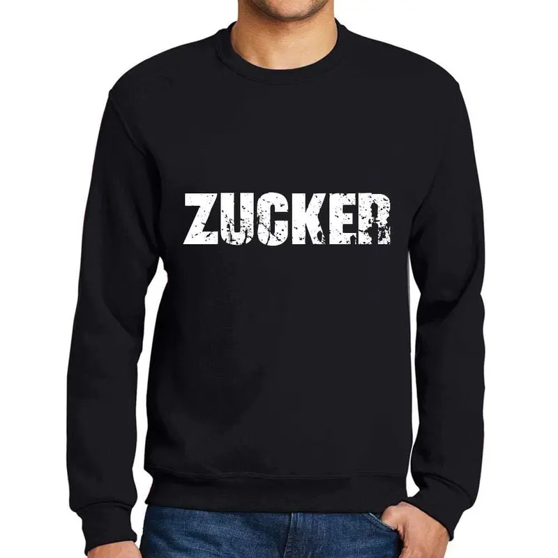 Ultrabasic Homme Imprimé Graphique Sweat-Shirt Popular Words Zucker Noir Profond 1