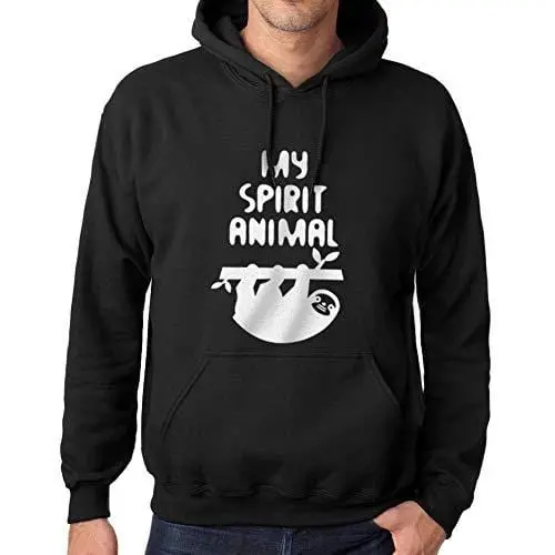 Ultrabasic - Homme Imprimé Graphique Sweat-Shirt Sloth Is My Spirit Animal Deep Black 1