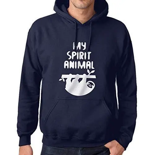 Ultrabasic - Homme Imprimé Graphique Sweat-Shirt Sloth Is My Spirit Animal French Navy 1