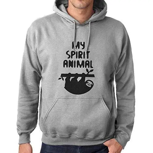 Ultrabasic - Homme Imprimé Graphique Sweat-Shirt Sloth Is My Spirit Animal Grey Marl 1