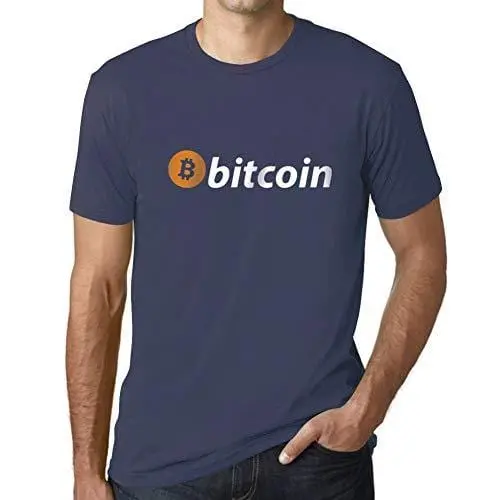 Ultrabasic - Homme T-Shirt Bitcoin Soutien T-Shirt Hodl Btc Crypto Commerçants Cadeau Imprimé Tée-Shirt Denim 1