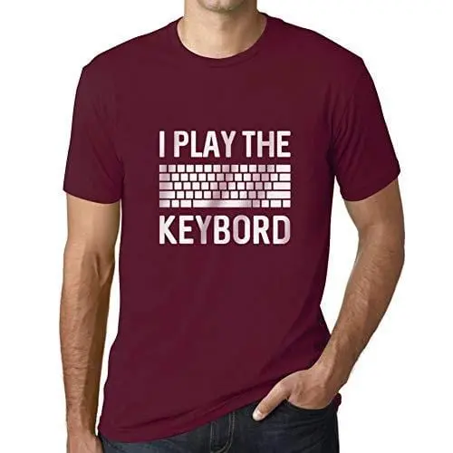Ultrabasic - Homme T-Shirt Clavier De Joueur T-Shirt Cadeau Imprimé Tée-Shirt Bordeaux 1