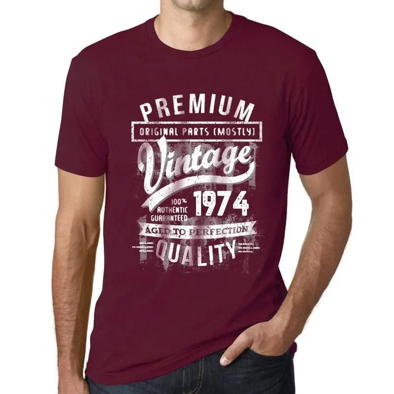 Ultrabasic - Homme T-Shirt Graphique 1974 Aged To Perfection Tee Shirt Cadeau D'anniversaire 1