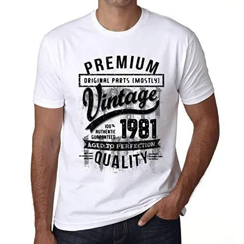 Ultrabasic - Homme T-Shirt Graphique 1981 Aged To Perfection Tee Shirt Cadeau D'anniversaire 1