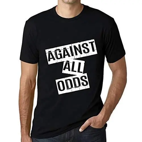 Ultrabasic - Homme T-Shirt Graphique Against All Ods T-Shirt Cadeau Lettre D'impression Noir Profond 1