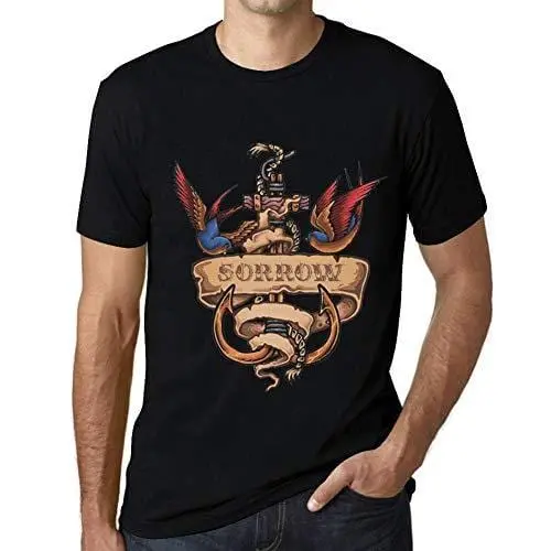 Ultrabasic - Homme T-Shirt Graphique Anchor Tattoo Sorrow Noir Profond 1