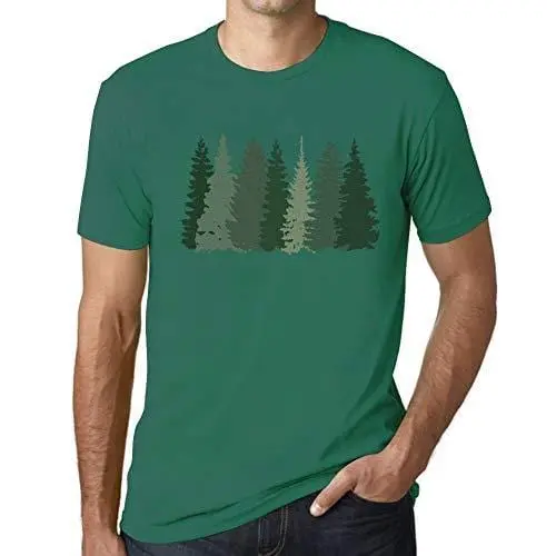 Ultrabasic - Homme T-Shirt Graphique Arbres Forestiers Emeraude 1