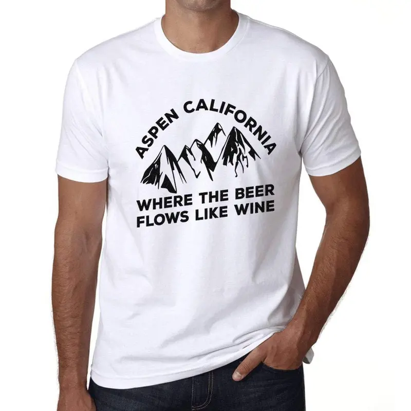 Ultrabasic - Homme T-Shirt Graphique Aspen California Blanc 1