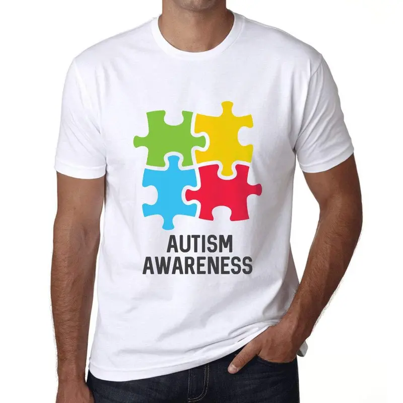 Ultrabasic Homme T-Shirt Graphique Autism Awareness Blanc 1