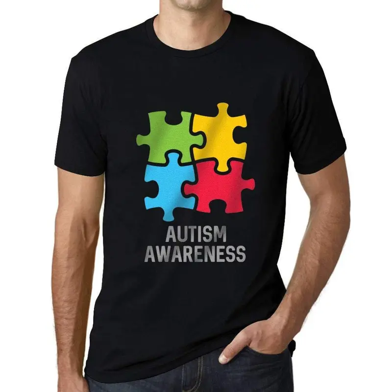 Ultrabasic Homme T-Shirt Graphique Autism Awareness Noir Profond 1