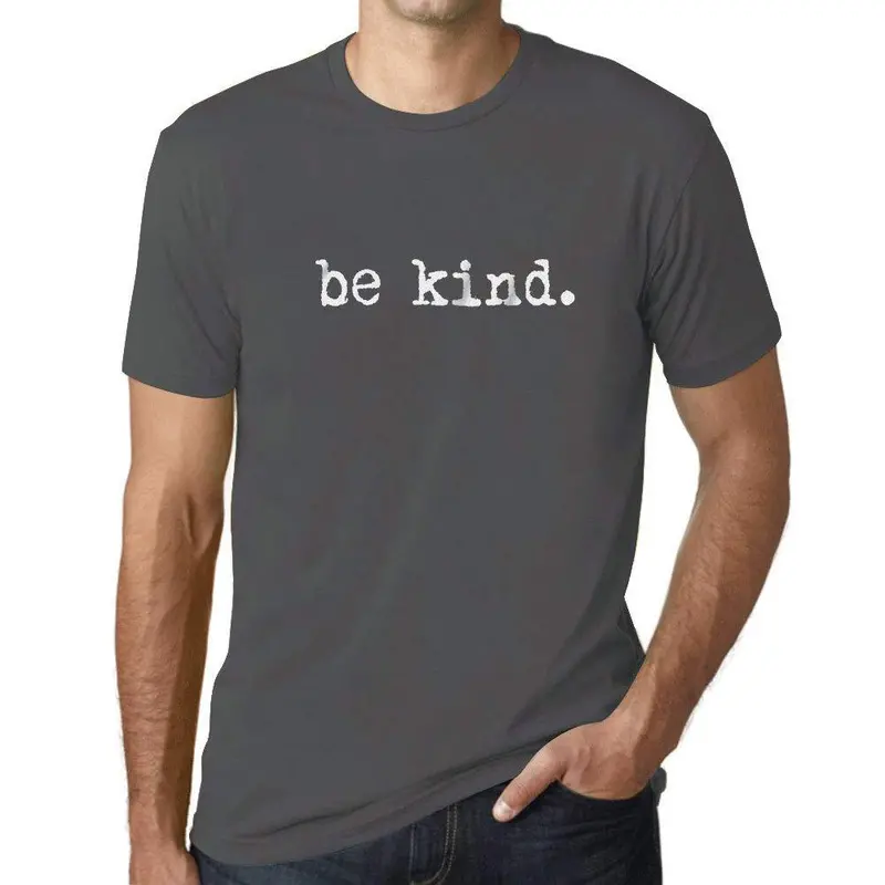 Ultrabasic - Homme T-Shirt Graphique Be Kind Gris Souris 1