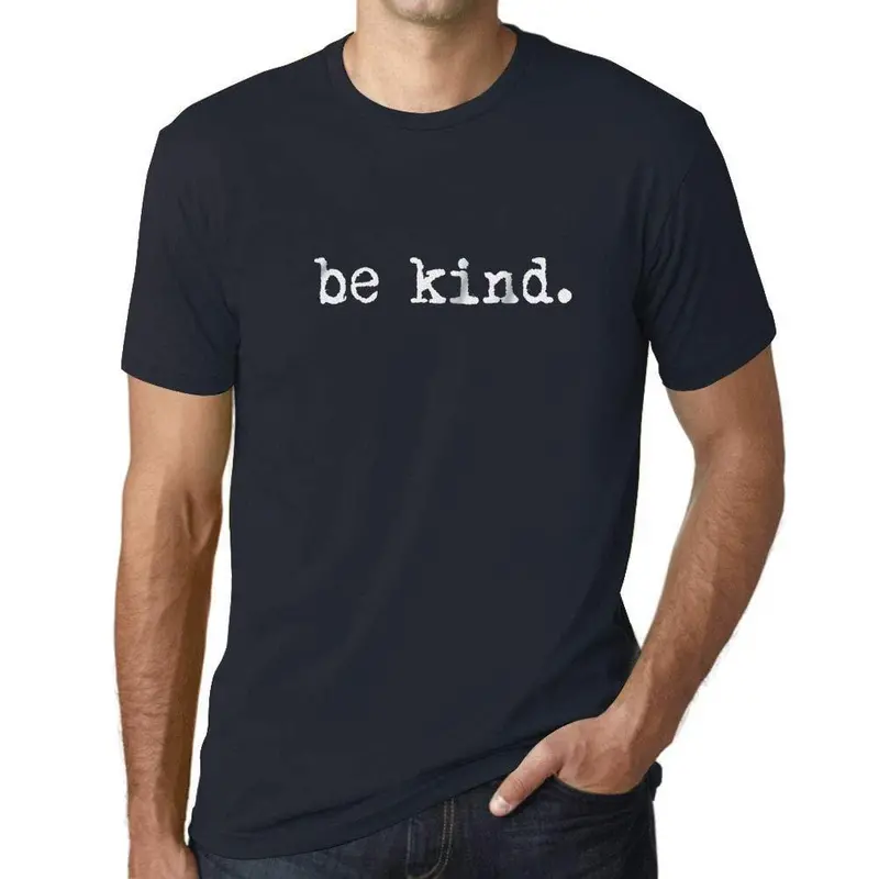 Ultrabasic - Homme T-Shirt Graphique Be Kind Marine 1