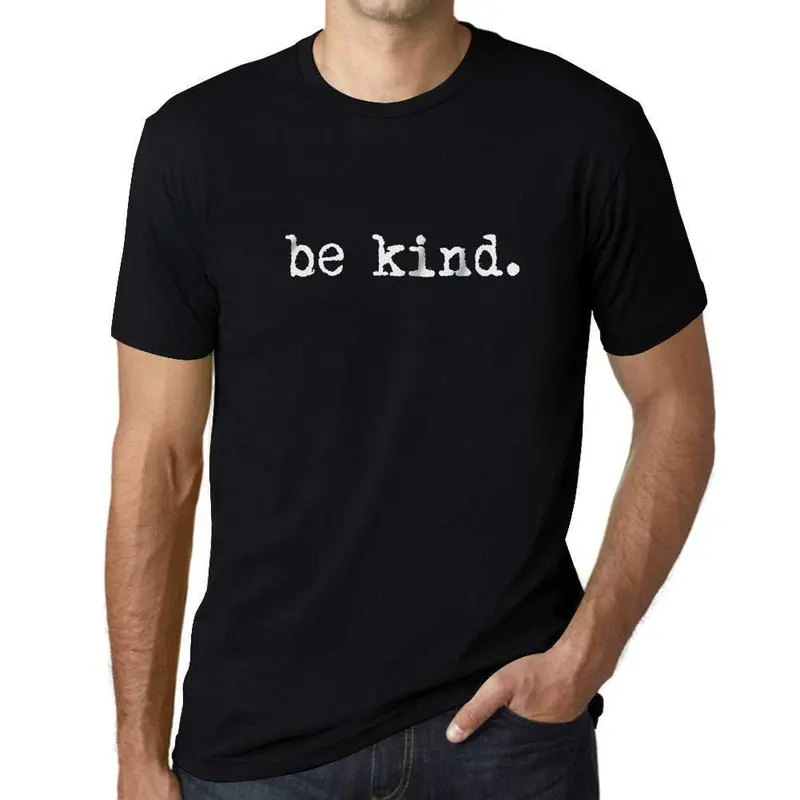 Ultrabasic - Homme T-Shirt Graphique Be Kind Noir Profond 1