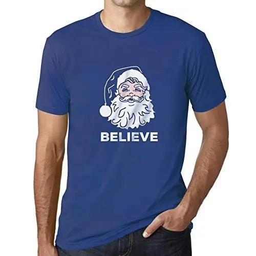 Ultrabasic - Homme T-Shirt Graphique Believe In Santa Claus Imprimé Lettres Noël Cadeau Royal 1