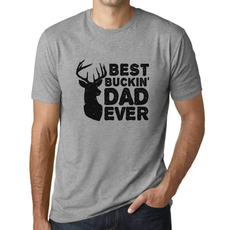 Ultrabasic - Homme T-Shirt Graphique Best Buckin' Dad Ever Gris Chiné 1