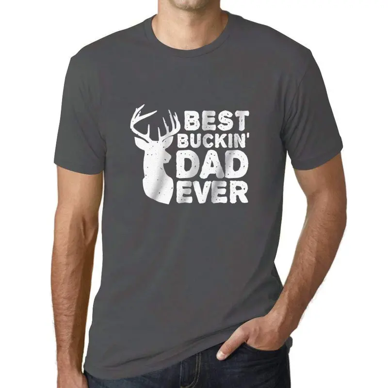 Ultrabasic - Homme T-Shirt Graphique Best Buckin' Dad Ever Gris Souris 1