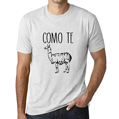 Ultrabasic - Homme T-Shirt Graphique Como Te Lama Blanc Chiné 1