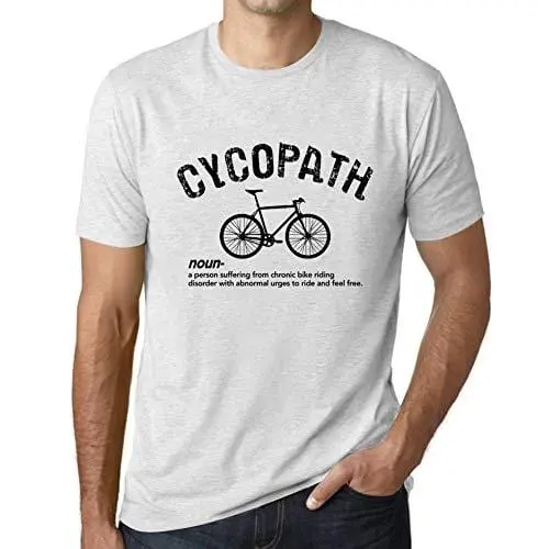 Ultrabasic - Homme T-Shirt Graphique Cycopath Imprimé Lettres Noël Cadeau Blanc Chiné 1