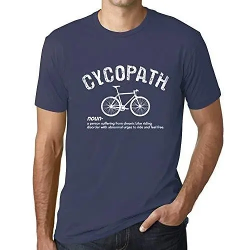 Ultrabasic - Homme T-Shirt Graphique Cycopath Imprimé Lettres Noël Cadeau Denim 1