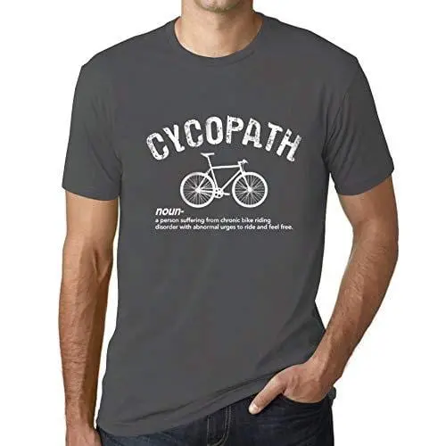 Ultrabasic - Homme T-Shirt Graphique Cycopath Imprimé Lettres Noël Cadeau Gris Souris 1
