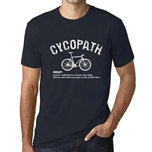 Ultrabasic - Homme T-Shirt Graphique Cycopath Imprimé Lettres Noël Cadeau Marine 1
