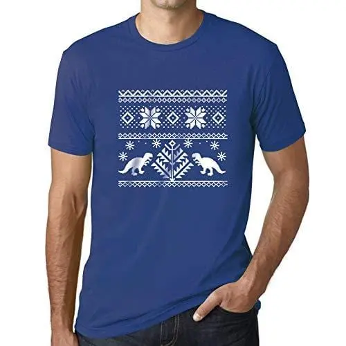 Ultrabasic - Homme T-Shirt Graphique Dinosaure Drôle Imprimé Lettres Noël Cadeau Royal 1