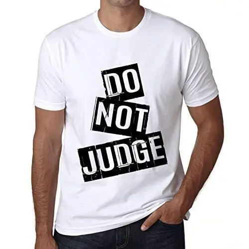 Ultrabasic - Homme T-Shirt Graphique Do Not Judge T-Shirt Cadeau Lettre D'impression Blanc 1
