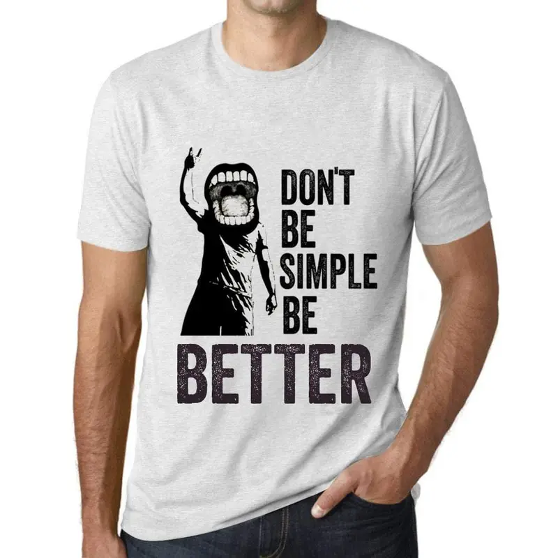 Ultrabasic Homme T-Shirt Graphique Don't Be Simple Be Better Blanc Chiné 1