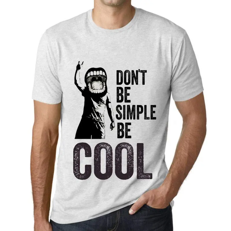 Ultrabasic Homme T-Shirt Graphique Don't Be Simple Be Cool Blanc Chiné 1