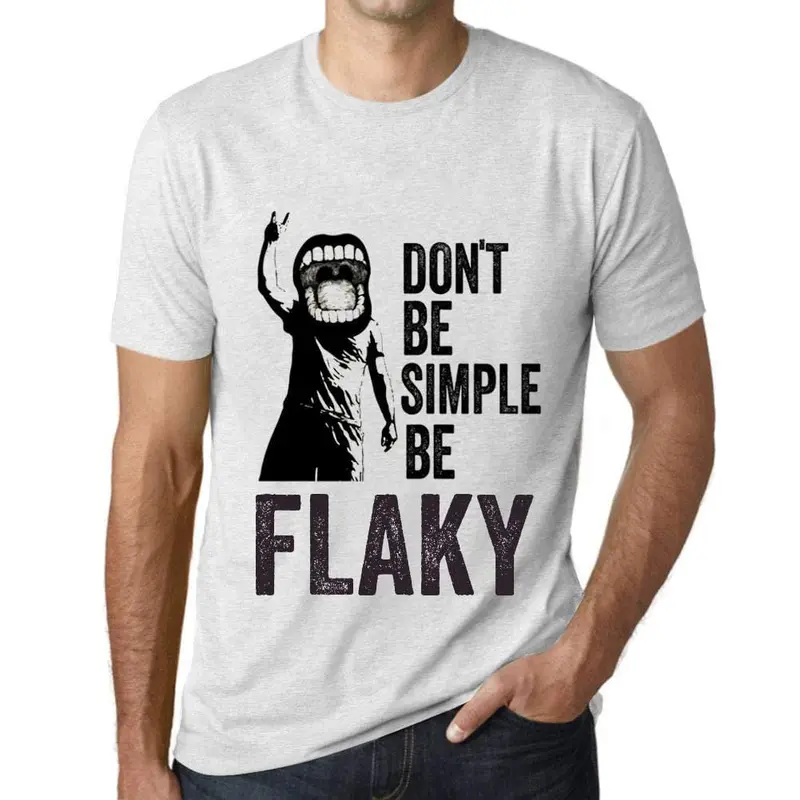 Ultrabasic Homme T-Shirt Graphique Don't Be Simple Be Flaky Blanc Chiné 1