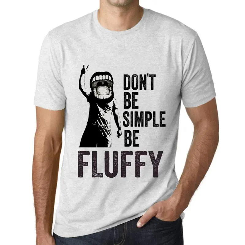 Ultrabasic Homme T-Shirt Graphique Don't Be Simple Be Fluffy Blanc Chiné 1