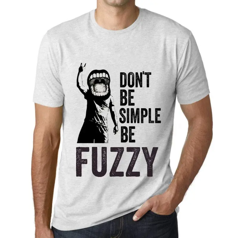 Ultrabasic Homme T-Shirt Graphique Don't Be Simple Be Fuzzy Blanc Chiné 1