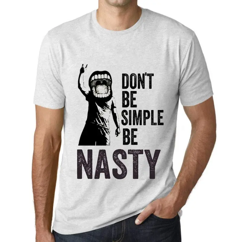 Ultrabasic Homme T-Shirt Graphique Don't Be Simple Be Nasty Blanc Chiné 1