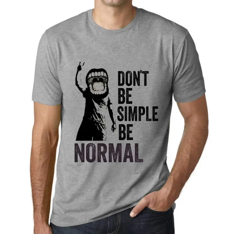 Ultrabasic Homme T-Shirt Graphique Don't Be Simple Be Normal Gris Chiné 1