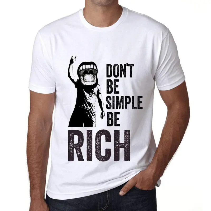 Ultrabasic Homme T-Shirt Graphique Don't Be Simple Be Rich Gris Chiné 1