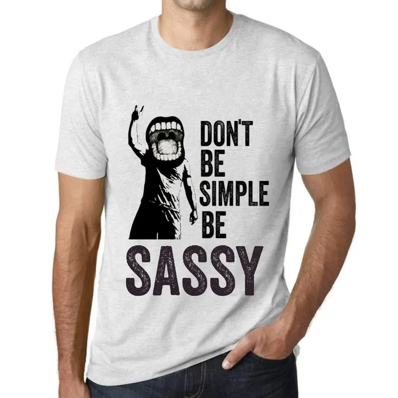 Ultrabasic Homme T-Shirt Graphique Don't Be Simple Be Sassy Blanc Chiné 1
