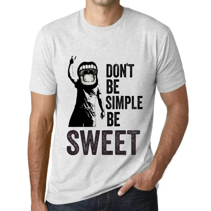 Ultrabasic Homme T-Shirt Graphique Don't Be Simple Be Sweet Blanc Chiné 1