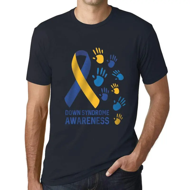 Ultrabasic Homme T-Shirt Graphique Down Syndrome Awareness Marine 1