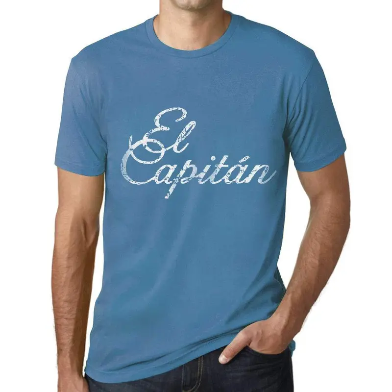 Ultrabasic - Homme T-Shirt Graphique El Capitán Lettres Imprimées Aqua 1